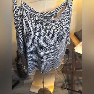 Tango Mango  Blue and White Geometric Skort Medium.